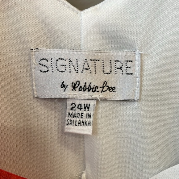 Signature by Robbie Bee Floral Sleeveless Dress - White and Pink, 24W - Picture 5 of 7